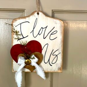 “I Love Us” Wood Sign with Heart